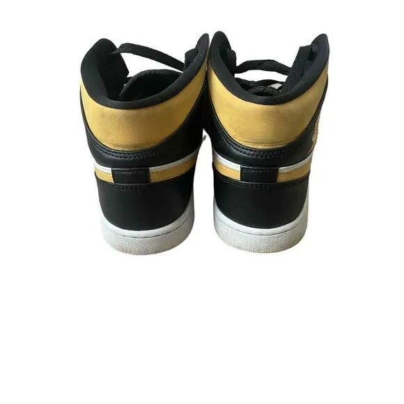 Nike Air Jordan 1 Mid Mens 9.5 White Pollen Black Shoes Sneakers 554724-177