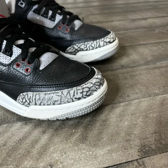 Nike Air Jordan 3 Black Cement Sneakers Sz 6.5Y