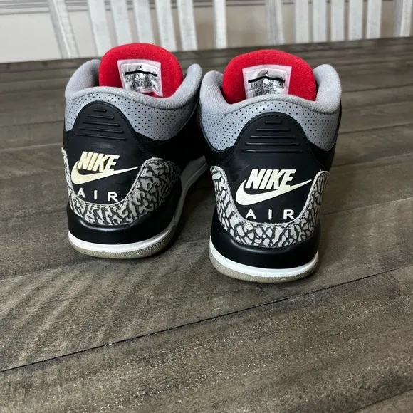 Nike Air Jordan 3 Black Cement Sneakers Sz 6.5Y