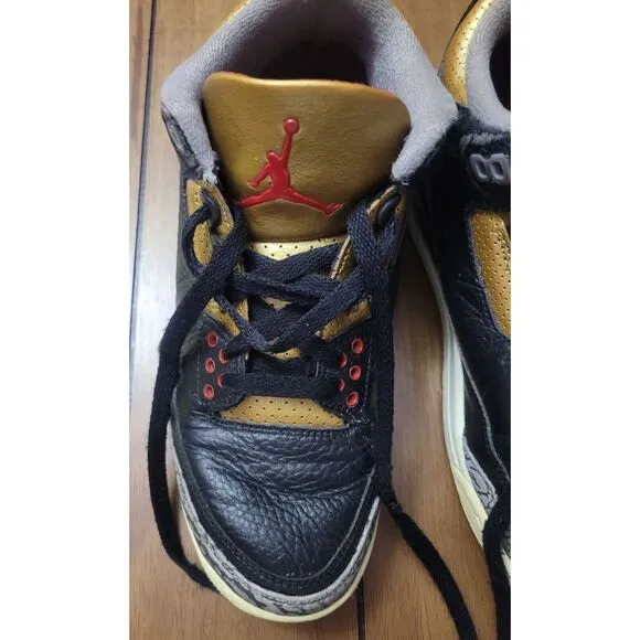 Nike Air Jordan 3 Retro Black Womens Size 9  Athletic Shoes Sneakers CK 9246-067