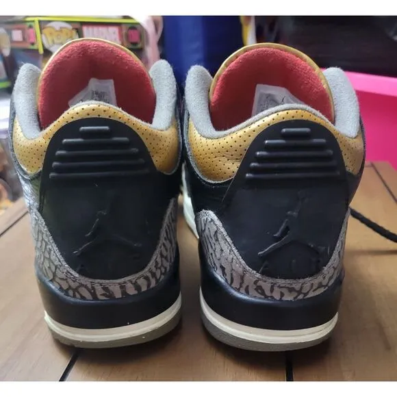 Nike Air Jordan 3 Retro Black Womens Size 9  Athletic Shoes Sneakers CK 9246-067
