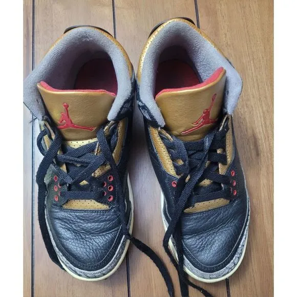 Nike Air Jordan 3 Retro Black Womens Size 9  Athletic Shoes Sneakers CK 9246-067
