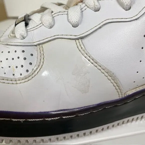 Nike Air Jordan Force Fusion White Purple Patent Leather Basketball Shoes‎ 10.5