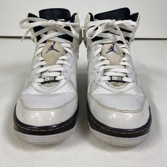 Nike Air Jordan Force Fusion White Purple Patent Leather Basketball Shoes‎ 10.5
