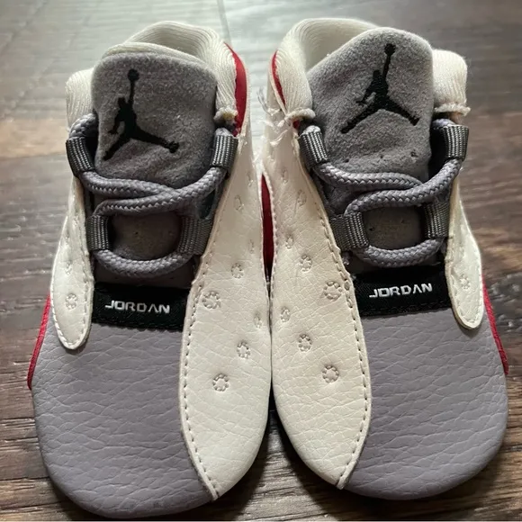 Nike air jordan retro 13 XIII 552664-126 grey toe sneakers crib booties shoes 3C