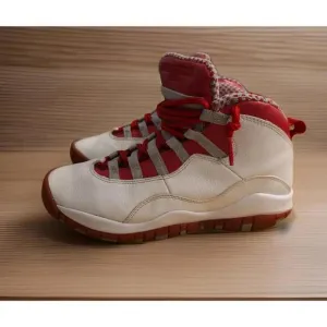 Nike Air Jordan X 10 Retro (GS) White Red Steel 2005 Size 5.5Y / 7 Women's