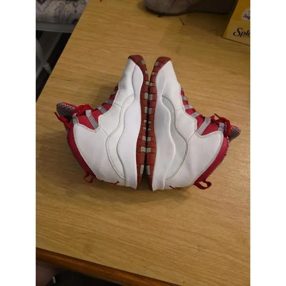 Nike Air Jordan X 10 Retro (GS) White Red Steel 2005 Size 5.5Y / 7 Women's