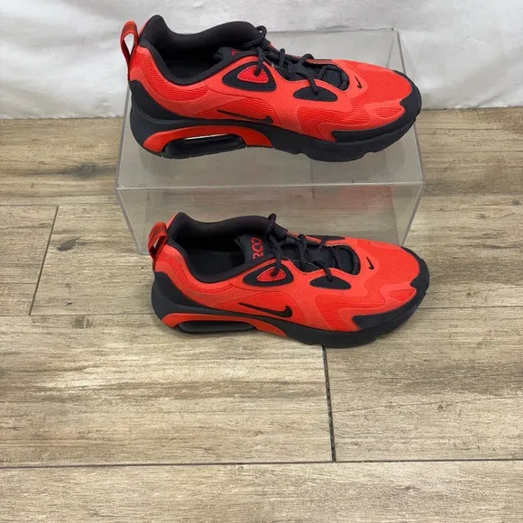 Nike Air Max 200 Running Mens Size 6.5/Womens 8 Habanero Red Black AQ2568-600