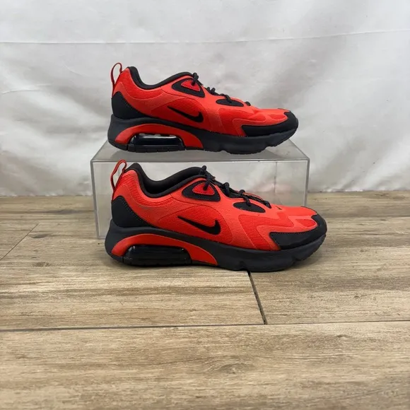 Nike Air Max 200 Running Mens Size 6.5/Womens 8 Habanero Red Black AQ2568-600