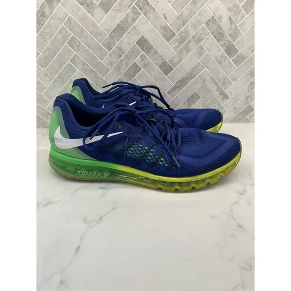 Nike Air Max 2015 Deep Royal Volt Shoes Sneakers 698902-407 Men's Size 15