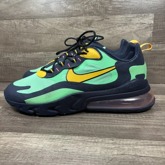 Nike Air Max 270 React Electro Green Blue Mens Size 13 AO4971-300 Running Shoes