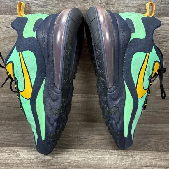 Nike Air Max 270 React Electro Green Blue Mens Size 13 AO4971-300 Running Shoes