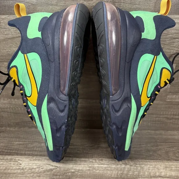 Nike Air Max 270 React Electro Green Blue Mens Size 13 AO4971-300 Running Shoes