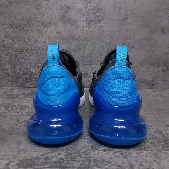 NIKE Air Max 270 Running Shoes Mens Size 10.5 Black Blue White AH8050-028