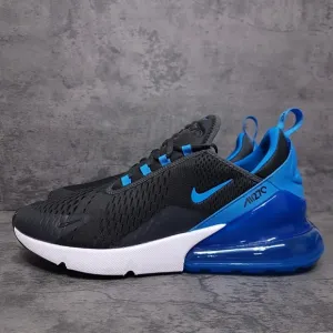 NIKE Air Max 270 Running Shoes Mens Size 10.5 Black Blue White AH8050-028