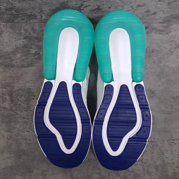 NIKE Air Max 270 Running Shoes Mens Size 12 White Hyper Jade Teal CI2451-100