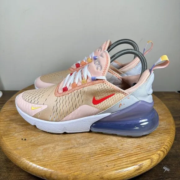 Nike Air Max 270 Washed Coral White Running Shoes CW5589-600 Womens‎ Size 7