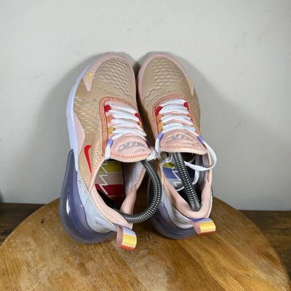 Nike Air Max 270 Washed Coral White Running Shoes CW5589-600 Womens‎ Size 7