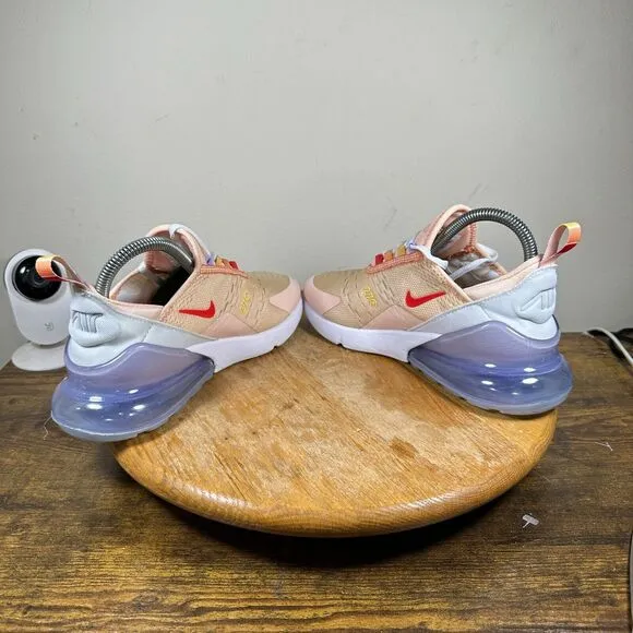 Nike Air Max 270 Washed Coral White Running Shoes CW5589-600 Womens‎ Size 7