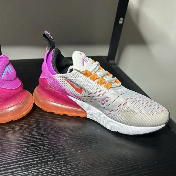 Nike Air Max 270 Womens Size 5 Running Shoes White Bright Crimson FD0824-100