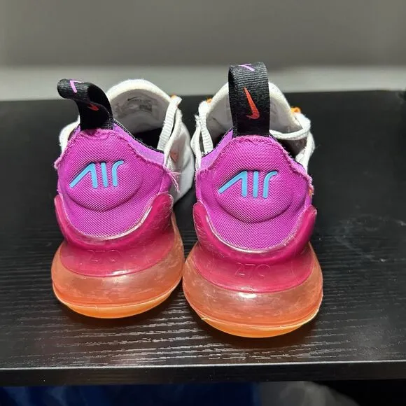 Nike Air Max 270 Womens Size 5 Running Shoes White Bright Crimson FD0824-100