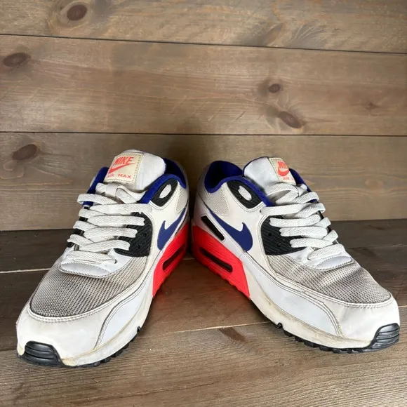 nike air max 90 mens size 10.5 shoes white ultramarine athletic running sneakers