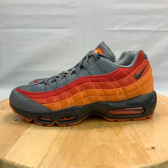 Nike Air Max 95 Premium Atlanta Mens Size 9 Shoes Grey Orange Red Sneakers NEW