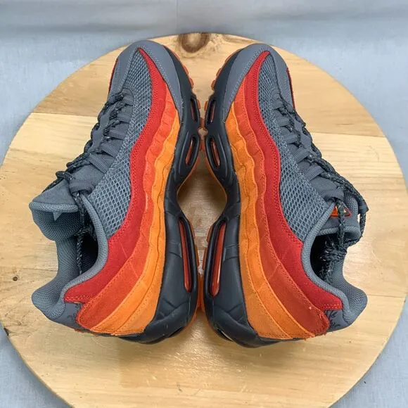 Nike Air Max 95 Premium Atlanta Mens Size 9 Shoes Grey Orange Red Sneakers NEW