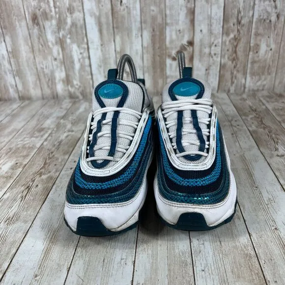 Nike Air Max‎ 97 Athletic Sneaker Blue White Gradient Wave Design 4.5Y Womens 6