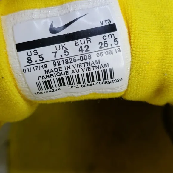Nike Air Max 97 Size 8.5 Mens Steelers Black Yellow Silver Running 921826-008
