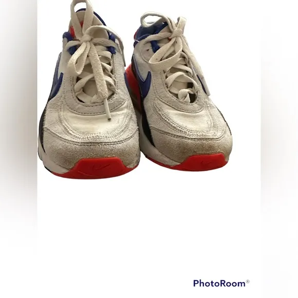 Nike Air Max Boy’s Sneakers in White, Sapphire Blue and Orange| Size: 4