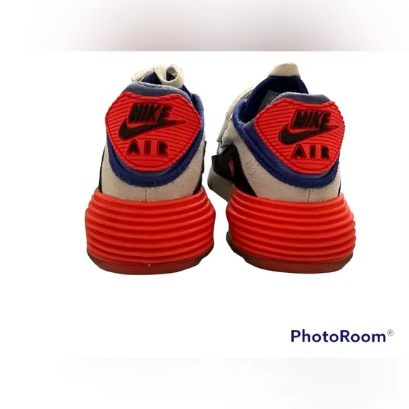 Nike Air Max Boy’s Sneakers in White, Sapphire Blue and Orange| Size: 4