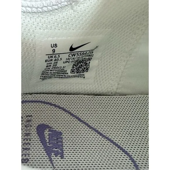 Nike Air Max Motion Women’s Running Shoes Size 9 Cw5594-100 White Purple