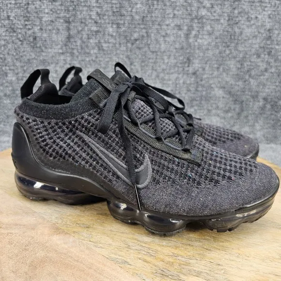 Nike Air Vapormax 2021 Flyknit 5Y Womens Size 6.5 Triple Black Shoes DB1550-001