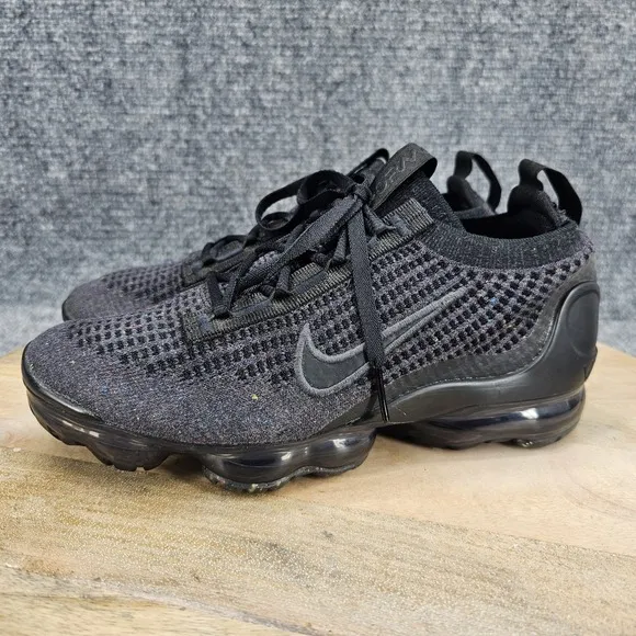 Nike Air Vapormax 2021 Flyknit 5Y Womens Size 6.5 Triple Black Shoes DB1550-001