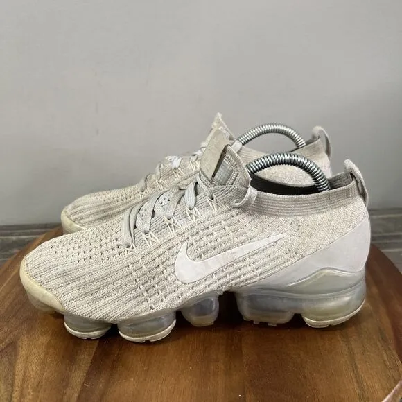 Nike Air VaporMax Women's Size 6.5 Flyknit 3 Platinum Running Shoes AJ6910-100