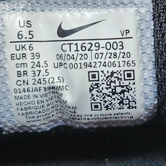 Nike Air Zoom Pulse Triple Black Medical Comfort Sneaker Shoes Mens 6.5 Slip On