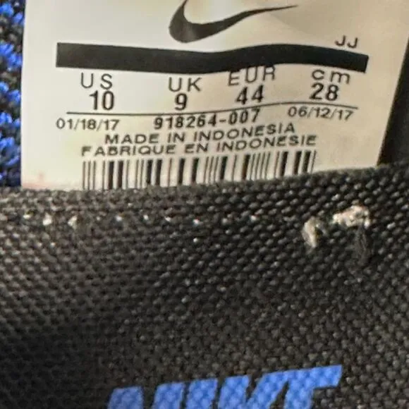 Nike Air Zoom Shoes Men 10 Blue Mariah Flyknit Racer Running Sneakers 918264-007