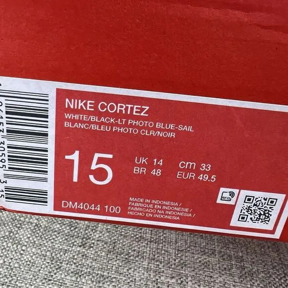 Nike Cortez '23 Shoes White Black Photo Blue New  DM4044-100 Men's Size 15