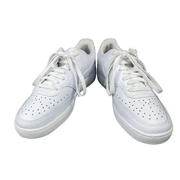 Nike Court Vision Low CD5434-100 Triple White AF1 Sneakers Womens SZ 9.5