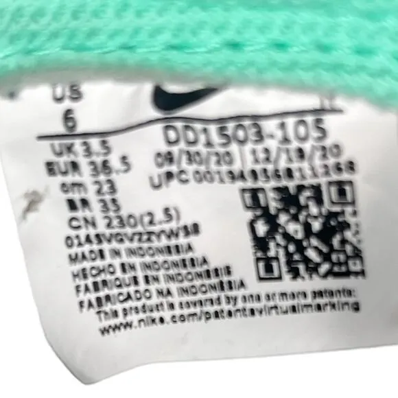 Nike Dunk Low Glow Green Sneakers Shoes Size 6