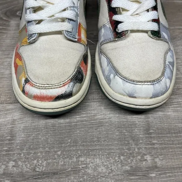 Nike Dunk Low GS SE Sail Kids Sneakers Camo Youth Size 3.5 Shoes DB1909-100