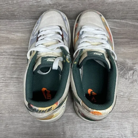 Nike Dunk Low GS SE Sail Kids Sneakers Camo Youth Size 3.5 Shoes DB1909-100