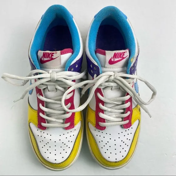 Nike Dunk Low Rainbow Sz 5Y Youth Yellow Blue Purple Pro Cyan Shoes