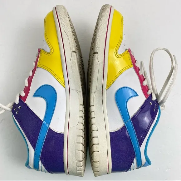 Nike Dunk Low Rainbow Sz 5Y Youth Yellow Blue Purple Pro Cyan Shoes
