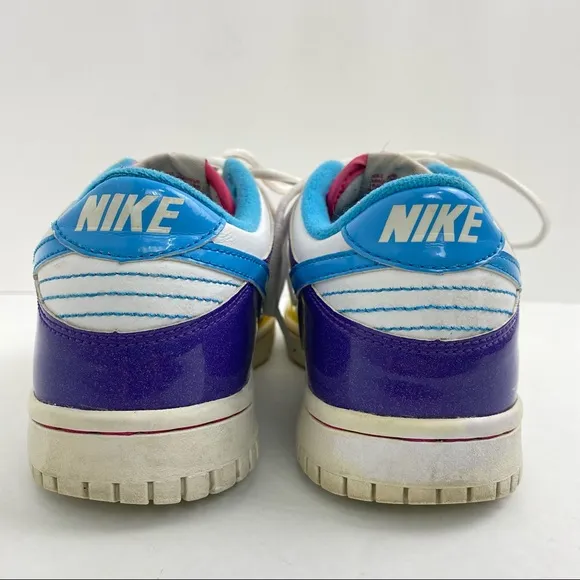 Nike Dunk Low Rainbow Sz 5Y Youth Yellow Blue Purple Pro Cyan Shoes