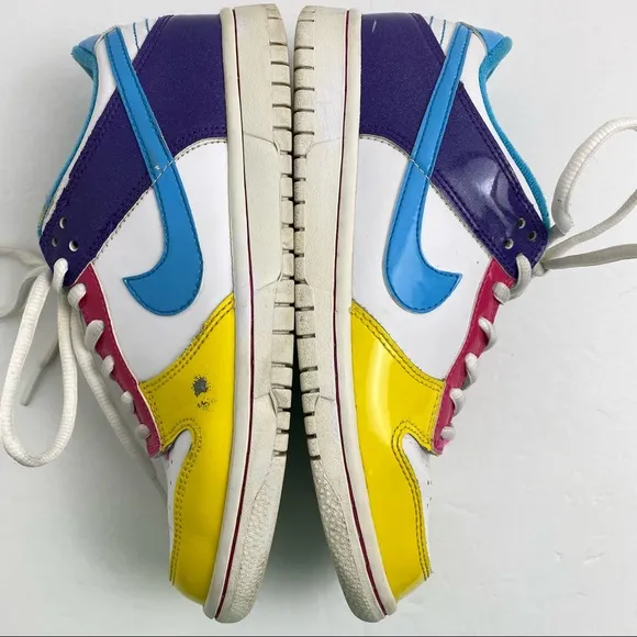 Nike Dunk Low Rainbow Sz 5Y Youth Yellow Blue Purple Pro Cyan Shoes
