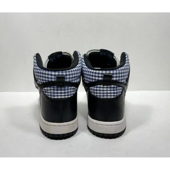 Nike Dunk High Premium Mens Size 11 Gray Blue Plaid Sneakers Shoes 317891-006