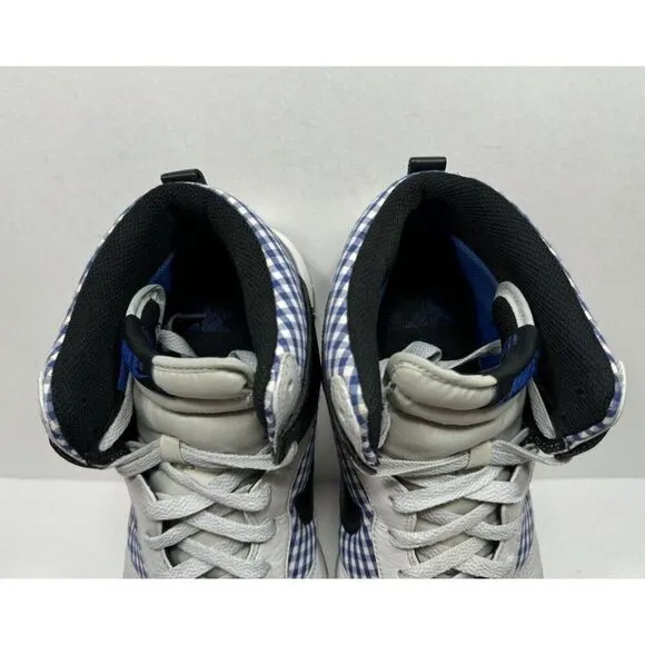 Nike Dunk High Premium Mens Size 11 Gray Blue Plaid Sneakers Shoes 317891-006