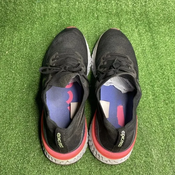 Nike Epic React Flyknit 2 Mens Size 13 Black Running Shoes Sneakers BQ8928-003